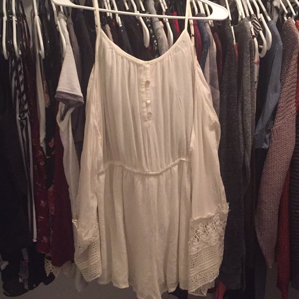Cold shoulder boho romper